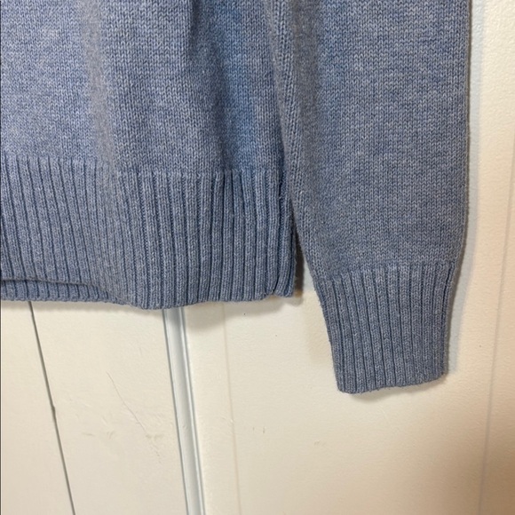 Classic EUC JEANNE PIERRE Blue Heather Crew Neck Cotton Sweater Size M - Picture 4 of 6